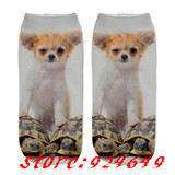 SLMVIAN New Lovely Dog pattern 3D Print Animal Women Socks Casual cartoon Socks Unisex Low Cut Ankle Socks-006