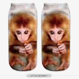 SLMVIAN 3D Print pug Animal women Socks Casual cartoon Socks Unisex Low Cut Ankle Socks