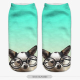 SLMVIAN 3D Print pug Animal women Socks Casual cartoon Socks Unisex Low Cut Ankle Socks
