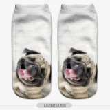SLMVIAN 3D Print pug Animal women Socks Casual cartoon Socks Unisex Low Cut Ankle Socks