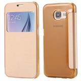 For Galaxy S6 Edge Cases Luxury View Window Flip Case For Samsung Galaxy S6 Edge Plus S7/S7 Edge Leather + PC Hard Clear Cover