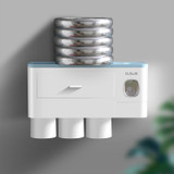 Toothbrush Holder with Toothpaste Dispenser - Bathroom Organizer