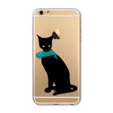 For Apple iPhone 6 6s Plus 4 4S 5 5S SE 5C 6Plus Case Soft TPU Silicon Transparent Thin Cover Black Cat Owl Rabbit Animal Case