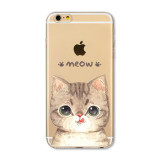 For Apple iPhone 6 6s Plus 4 4S 5 5S SE 5C 6Plus Case Soft TPU Silicon Transparent Thin Cover Black Cat Owl Rabbit Animal Case
