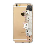 For Apple iPhone 6 6s Plus 4 4S 5 5S SE 5C 6Plus Case Soft TPU Silicon Transparent Thin Cover Black Cat Owl Rabbit Animal Case