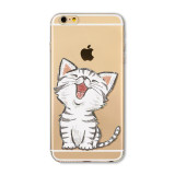 For Apple iPhone 6 6s Plus 4 4S 5 5S SE 5C 6Plus Case Soft TPU Silicon Transparent Thin Cover Black Cat Owl Rabbit Animal Case