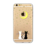 For Apple iPhone 6 6s Plus 4 4S 5 5S SE 5C 6Plus Case Soft TPU Silicon Transparent Thin Cover Black Cat Owl Rabbit Animal Case