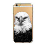 For Apple iPhone 6 6s Plus 4 4S 5 5S SE 5C 6Plus Case Soft TPU Silicon Transparent Thin Cover Black Cat Owl Rabbit Animal Case
