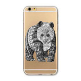 For Apple iPhone 6 6s Plus 4 4S 5 5S SE 5C 6Plus Case Soft TPU Silicon Transparent Thin Cover Black Cat Owl Rabbit Animal Case