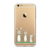 For Apple iPhone 6 6s Plus 4 4S 5 5S SE 5C 6Plus Case Soft TPU Silicon Transparent Thin Cover Black Cat Owl Rabbit Animal Case