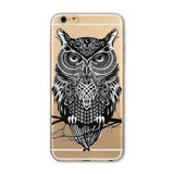 For Apple iPhone 6 6s Plus 4 4S 5 5S SE 5C 6Plus Case Soft TPU Silicon Transparent Thin Cover Black Cat Owl Rabbit Animal Case