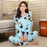 Foply 2017 Cotton Spring Autumn Womens Pajama Sets Animal Long Sleeve Women Sleepwear Pajamas Pijama Feminino Girls Nightgown