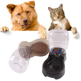 Food Dish Bowl Feeder Pet Dog Cat Automatic Water Dispenser Grey/Black Drinking Water Puppy Food Feed Dish Bowl Pet Water