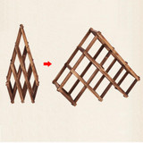 Foldable Carbonized 6 Grid Wood Wine Holder Fashion Wine Rack Bar/Home/Restaurant Decor Kitchen Holder Display Shelf Organizer