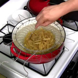 Foldable Agic Basket Mesh Steam Rinse Strain Fry French Chef Basket MBasket Strainer Net Kitchen Cooking Tool