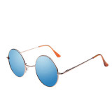 FOENIXSONG Brand Vintage Round Sunglasses for Women Designer Frame Eyewear Fashion Oculos de sol Gold Silver Frame Mirror Lens