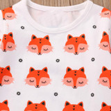 FOCUSNORM 2Pcs Fashion Baby Girl Dress Newborn Baby Girls Pajamas Cotton Fox Dress Headband Outfit Cute Sets Clothes