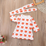 FOCUSNORM 2Pcs Fashion Baby Girl Dress Newborn Baby Girls Pajamas Cotton Fox Dress Headband Outfit Cute Sets Clothes