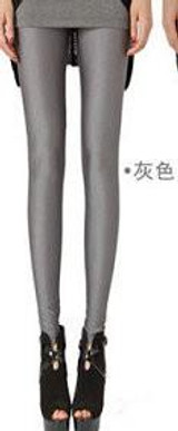Fluorescent Color Leggings Pants Women's Ice Silk Spandex Elastic Leggings Multicolor Shiny Glossy dance Leggings Trousers