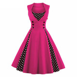 Floyln Elegant Buttons Dress Women Vintage 50s 60s Style Dresses S - 4XL Plus Size Retro Tunic Vestido Dress
