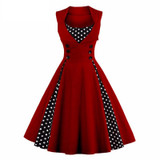 Floyln Elegant Buttons Dress Women Vintage 50s 60s Style Dresses S - 4XL Plus Size Retro Tunic Vestido Dress