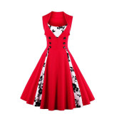Floyln Elegant Buttons Dress Women Vintage 50s 60s Style Dresses S - 4XL Plus Size Retro Tunic Vestido Dress