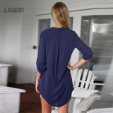 Tunic Shirt Women Blouses Casual Plus Size Long Sleeve Tunic V Neck Loose Tops Shirts Fashion Brand vestidos de festa 2017