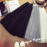 Tulle Skirts Womens 2017 Summer Fashion High Waist Lace Mesh Pleated Long Skirt Elastic Sun Fluffy Tutu Skirt Jupe Longue Femme