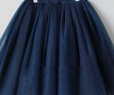 Tulle Skirt Pleated Tutu Skirts Womens Elastic Faldas High Waist Midi Knee Length Saia Jupe
