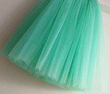 Tulle Skirt Pleated Tutu Skirts Womens Elastic Faldas High Waist Midi Knee Length Saia Jupe