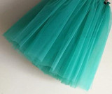 Tulle Skirt Pleated Tutu Skirts Womens Elastic Faldas High Waist Midi Knee Length Saia Jupe