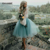 Tulle Skirt Pleated Tutu Skirts Womens Elastic Faldas High Waist Midi Knee Length Saia Jupe