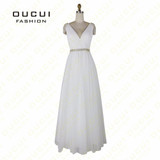 Tulle Fabric Pleat With Beading Handwork Bridesmaid Mermaid Long Prom Dress With Stones OL102785 vestido de festa de casamento