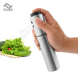TTLIFE Stainless Steel Olive Spraying Bottle Thumb Push Sprayer Oil Pump Can Pot Kitchen Gadget Salt Pepper Grinder Cookware
