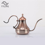 TTLIFE Stainless Steel Long Spout Coffee Kettle Teapot Tea Kettle Tools Pour Over Coffee Cup Kitchen Tools Hand Punch Drip Pot