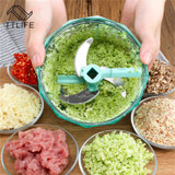 TTLIFE Multifunction Vegetable Chopper Cutter Processor Chopper Garlic Cutter Vegetable Fruit Twist Shredder Manual Meat Grinder