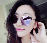 TSHING New Woman Brand Designer Cat Eye Sunglasses Fashion Rimless Women Cateye Metal Mirror Sunglasses Luxury Female