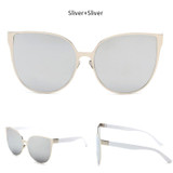TSHING 2017 New Oversized Cat Eye Mirrored Sunglasses Women Fashion Shades Cateye Sun glasses Vintage Famale Oculos UV400