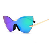 TSHING 2017 Butterfly Designer Cat Eye Sunglasses Women Fashion Brand One Piece Lens Coating Mirror Sun Glasses Female Eyewear