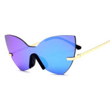 TSHING 2017 Butterfly Designer Cat Eye Sunglasses Women Fashion Brand One Piece Lens Coating Mirror Sun Glasses Female Eyewear