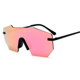 TSHING 2017 New Luxury Brand Rimless Sunglasses Women Fashion One Piece Lens Designer Mirror Sun Glasses Female Ladies Goggle