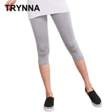 TRYNNA candy color women legging elastic stretch big size cotton modal legging Mid-calf summer casual legging