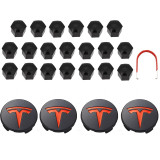 Stunning Tesla Hub Caps and Nut Covers