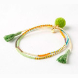 TROPICAL MIX POM POM DOUBLE STRAND BRACELET