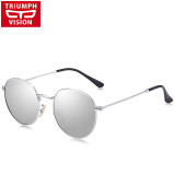 TRIUMPH VISION Vintage Round Sunglasses Women Polarized Silver Mirror Sun Glasses For Women Retro Brand Oculos Shades Female New