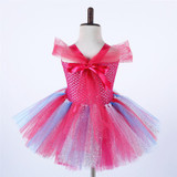 Troll Poppy Tutu Dress Baby Girl Tulle Princess Dress Kids Halloween Cosplay Costume Girl Festival Birthday Party Cartoon Dress