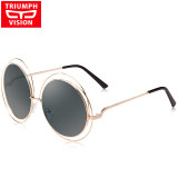 TRIUMPH VISION Vintage Oversized Round Sunglasses Women Brand Designer Wholesale Sun Glasses For Women Sales Retro Shades Female