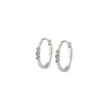 TRIPLE CUBIC ZIRCONIA HUGGIE EARRINGS