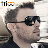 TRIOO Driving Wrap Sun Glasses For Men Cool Windproof Sunglasses 2017 Polarized And UV400 Sports Eyewear Fashion Metal Oculos