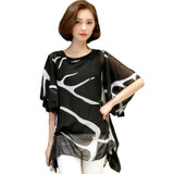 Tribal Print Blouses 2017 New Summer Style 5XL Pluse Size Women Clothing Short Sleeve Chiffon Blouse Ladies Tops Blusa Feminino